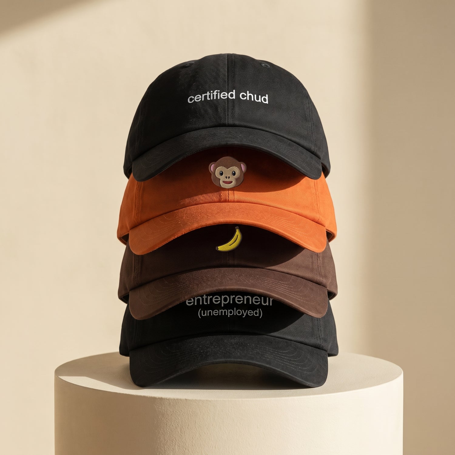That's Cap dad caps stacked