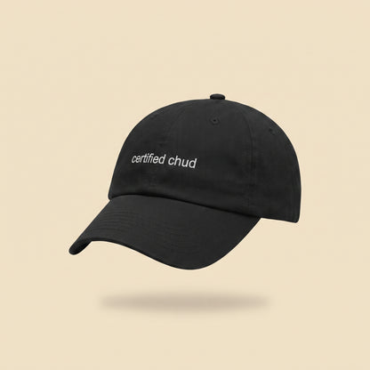 certified chud dad cap, three-quarter view