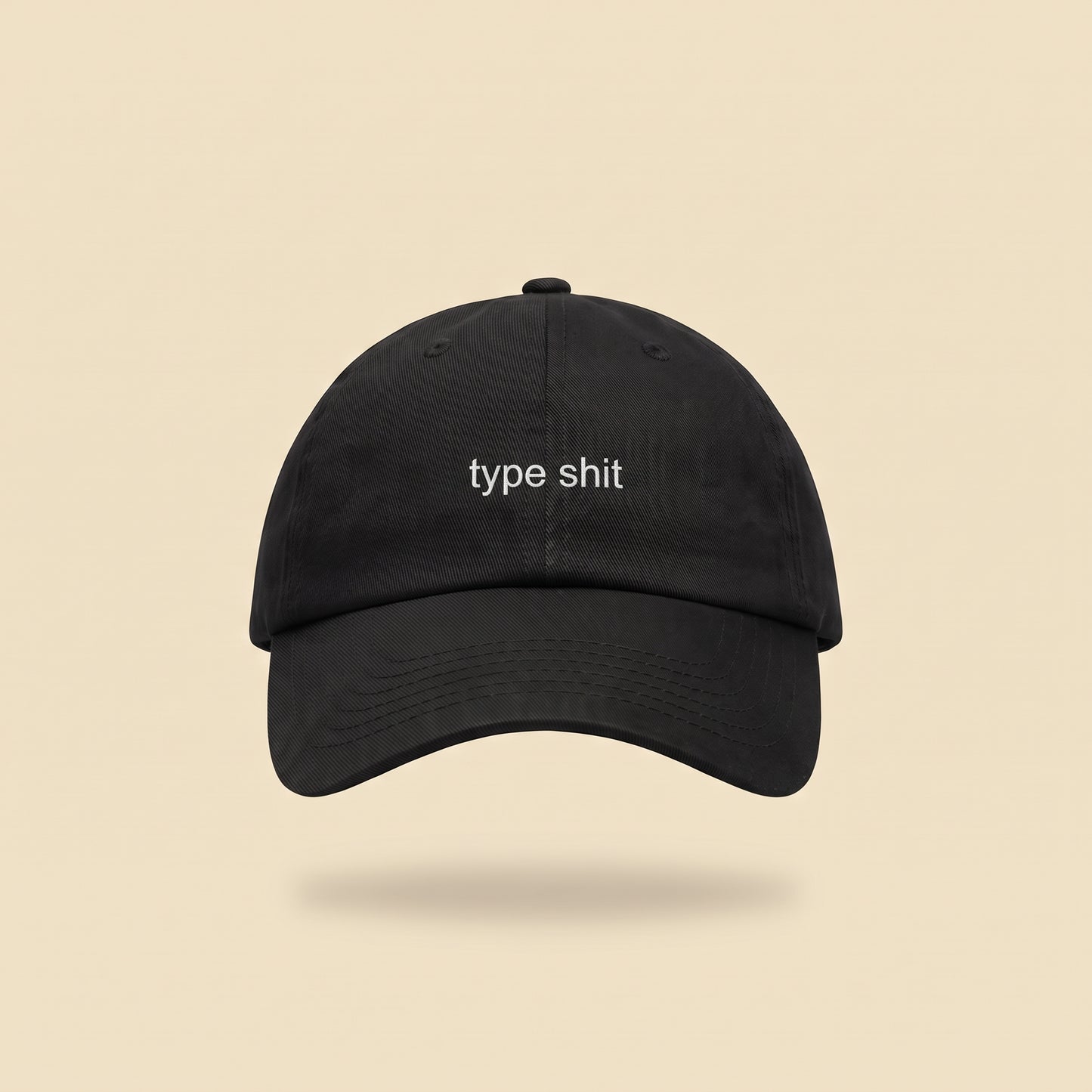 type shit dad cap, front