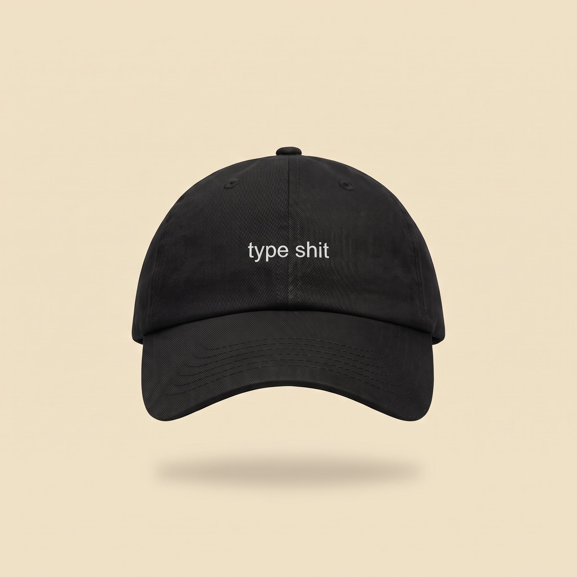 type shit dad cap, front