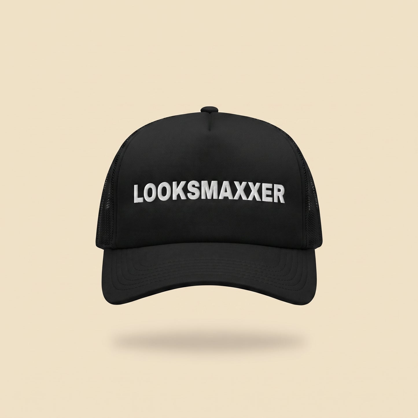 LOOKSMAXXER trucker cap, front