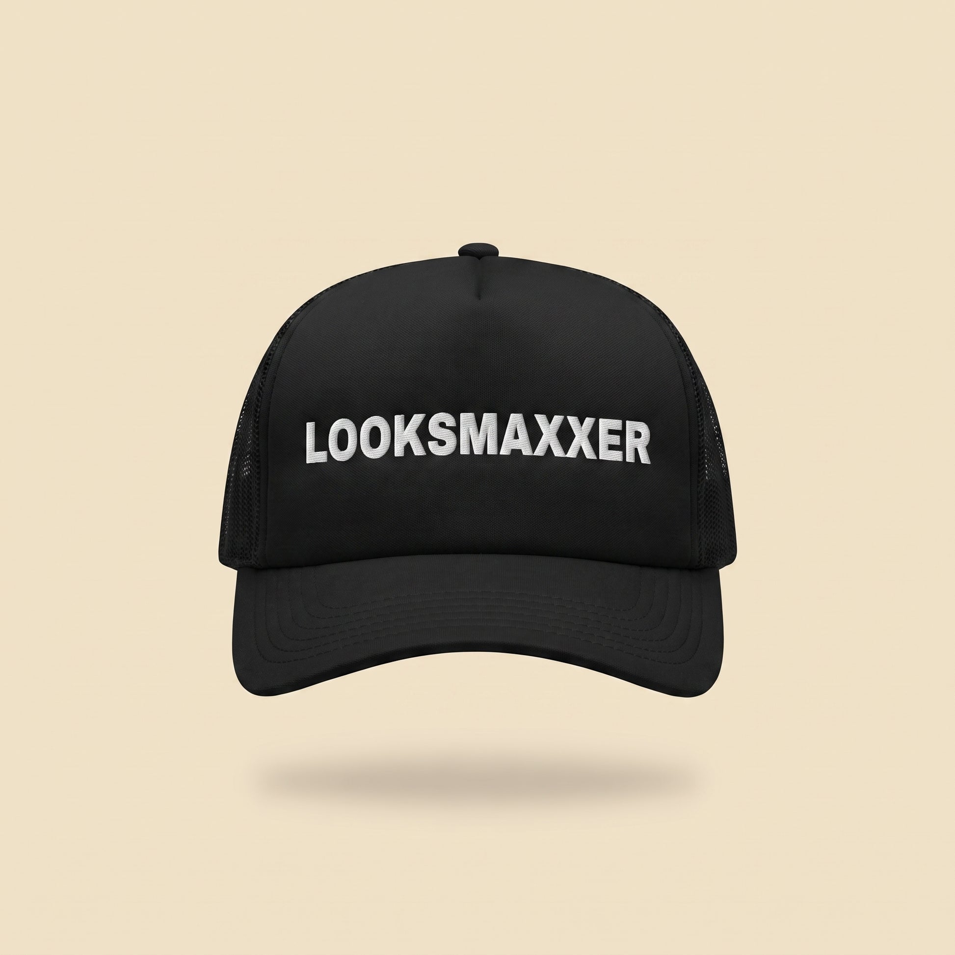 LOOKSMAXXER trucker cap, front
