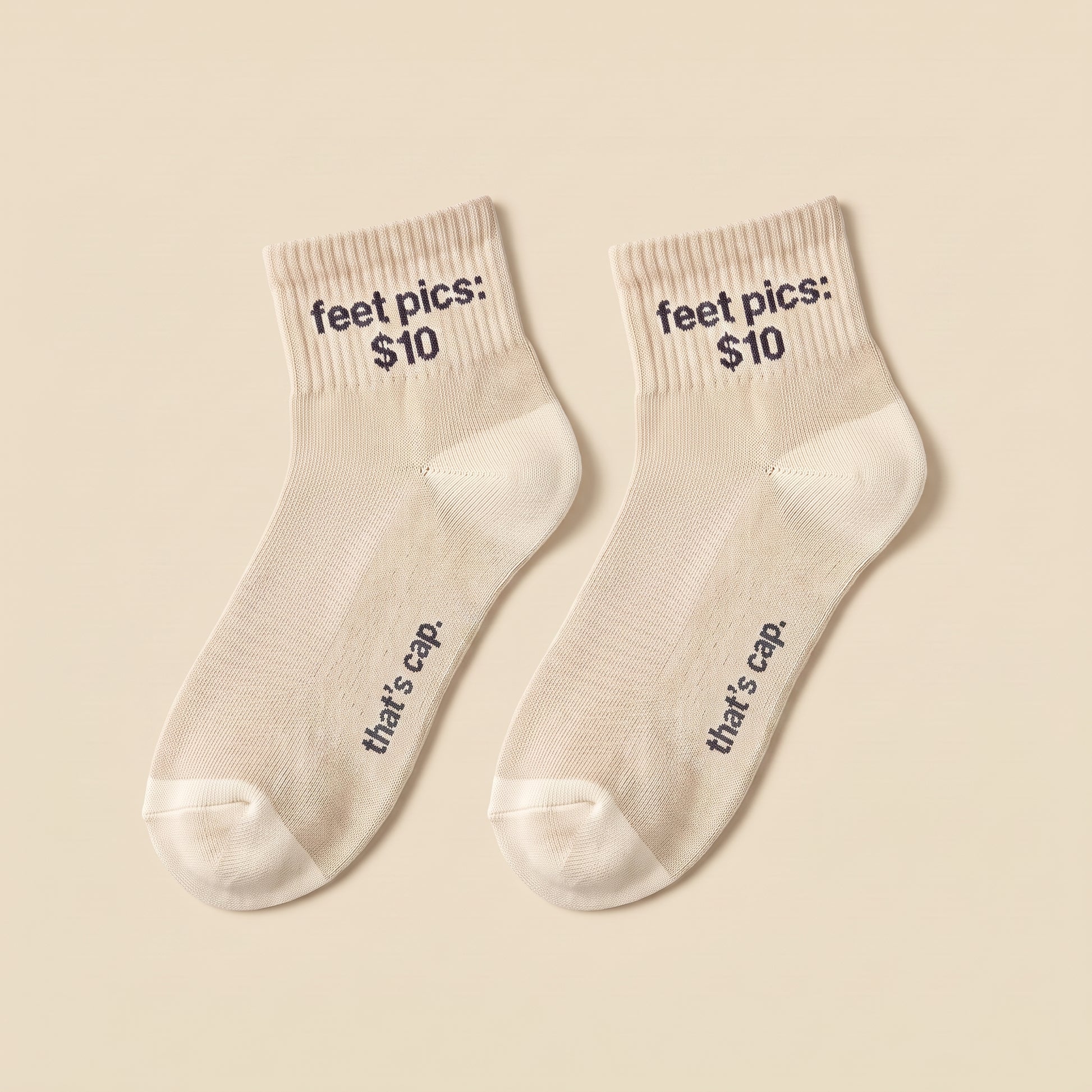 feet pics: $10 socks, flat lay pair
