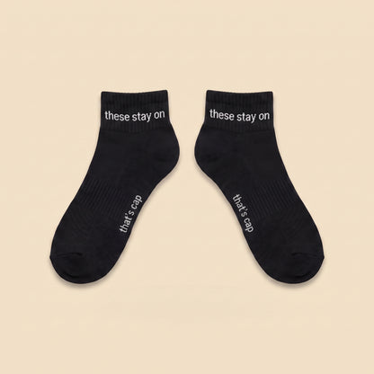 these stay on socks, flat lay pair