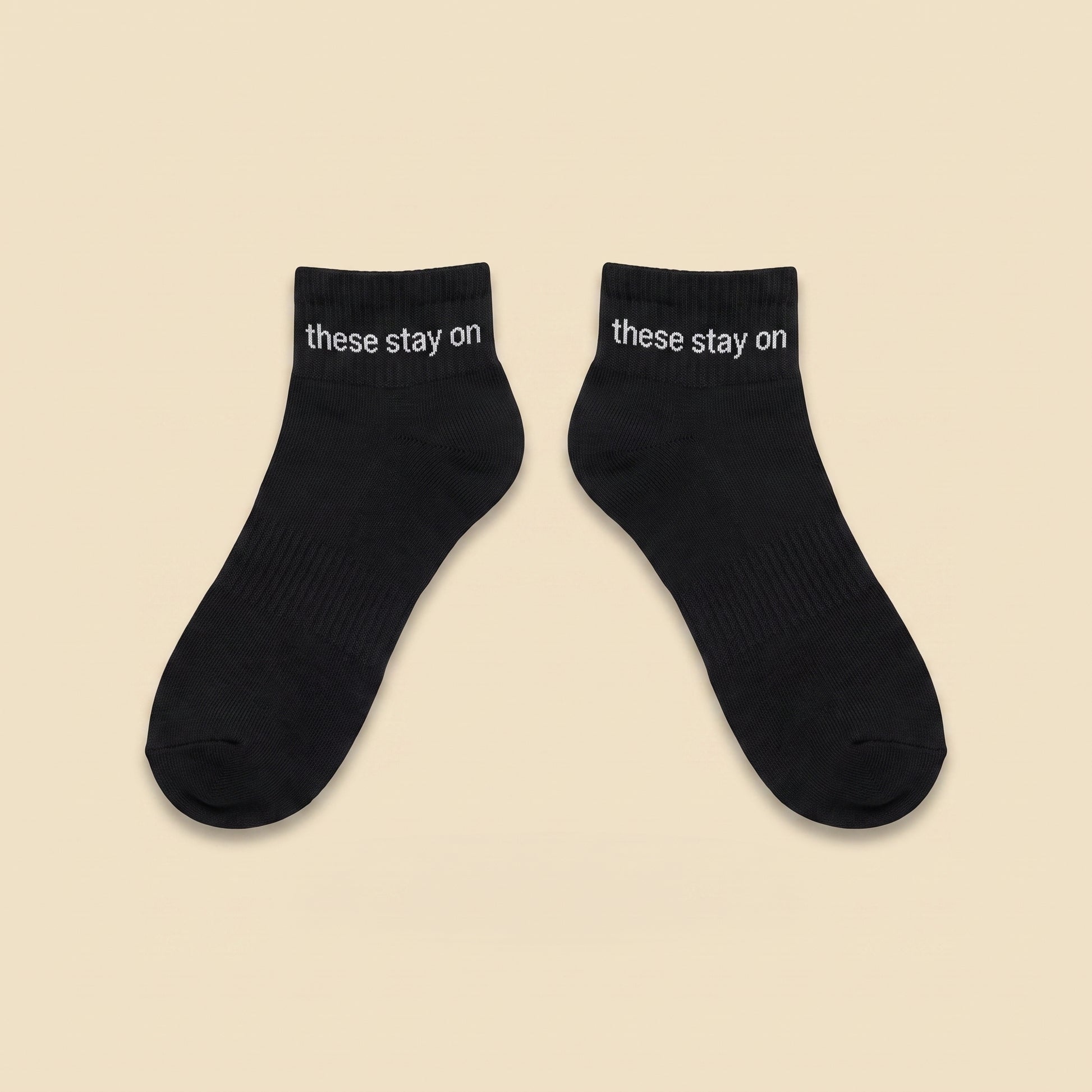 these stay on socks, flat lay pair