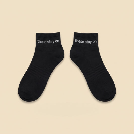 these stay on socks, flat lay pair