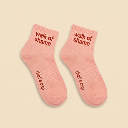 walk of shame socks, flat lay pair
