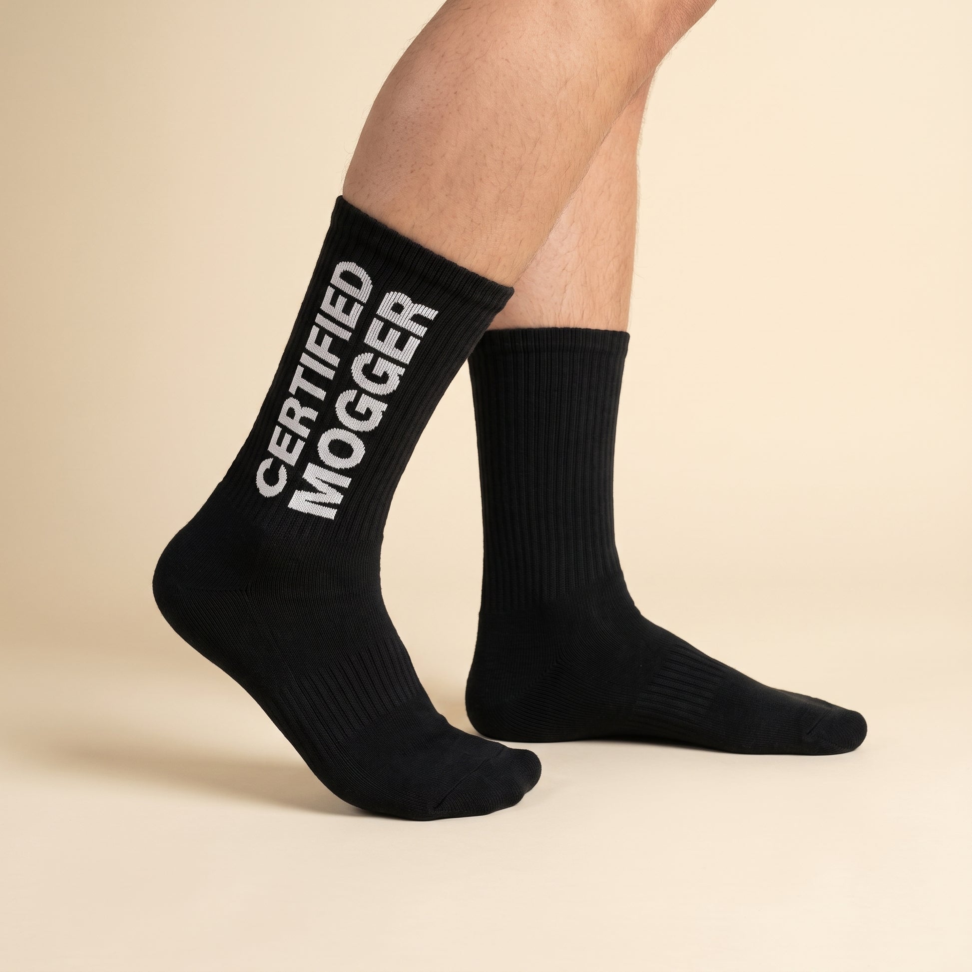 CERTIFIED MOGGER crew socks, worn