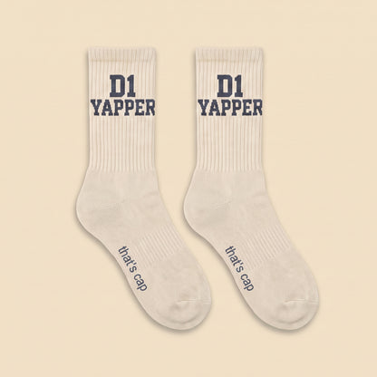 D1 YAPPER crew socks, flat lay pair
