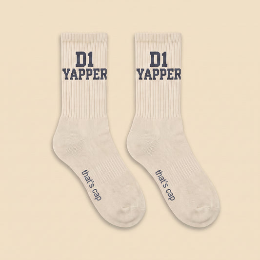 D1 YAPPER crew socks, flat lay pair