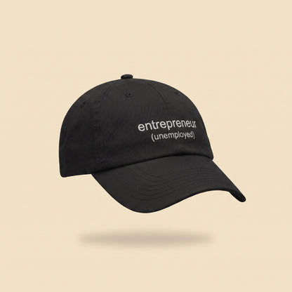 entrepreneur (unemployed) dad cap, three-quarter view
