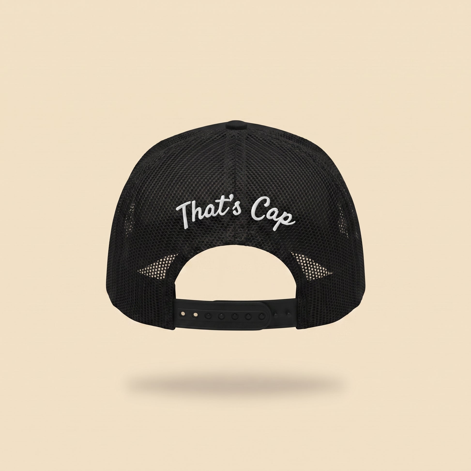 LOOKSMAXXER trucker cap, back with That's Cap script