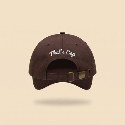 banana dad cap, back with That's Cap script